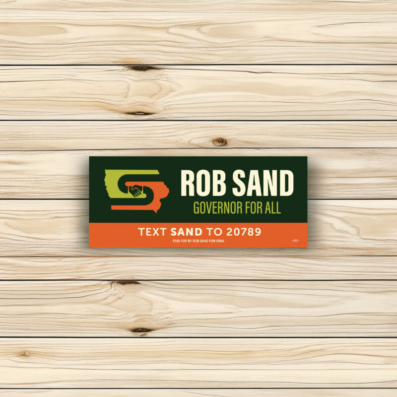 Rob Sand Text Sand Bumper Sticker