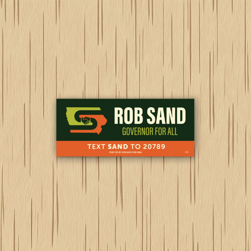 Rob Sand Text Sand Bumper Sticker