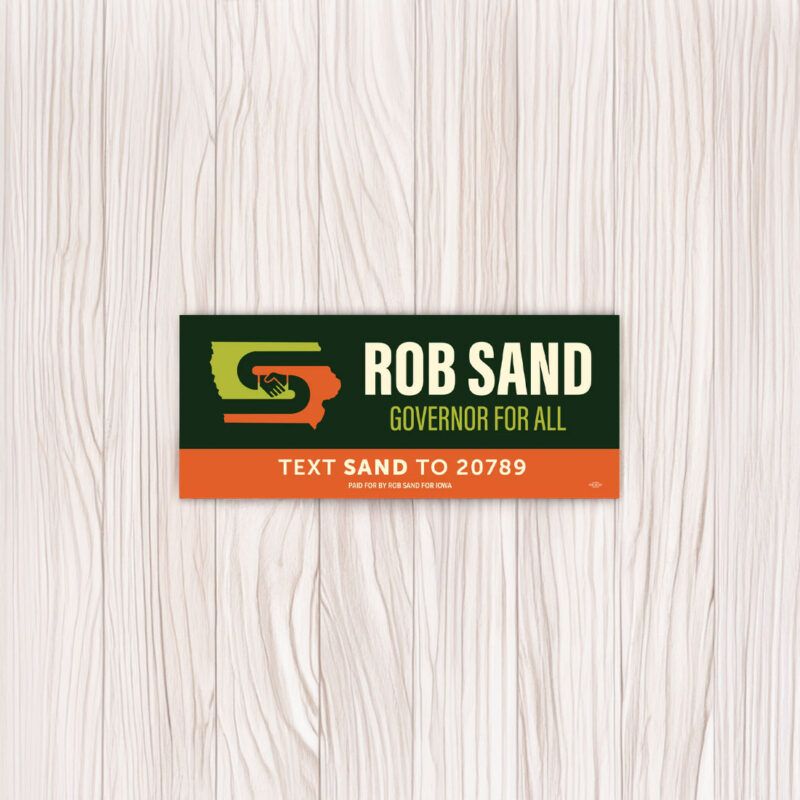 Rob Sand Text Sand Bumper Sticker
