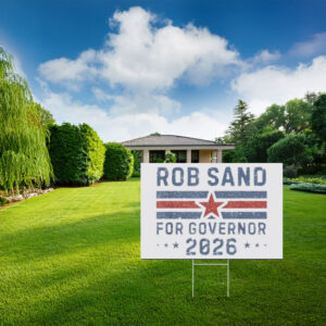 Rob Sand for Governor 2026 Retro Yard Sign