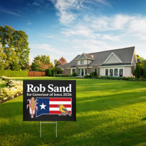 Rob Sand for Iowa Governor Patriotic Yard Sign